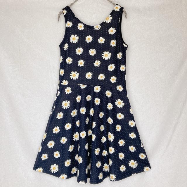 Sky Bomber 花柄 ノースリーブ Aライン 昭和レトロ ワンピース M 黒 古着 N2m < 女性ファッション Sky Bomber 花柄 ノースリーブ Aライン 昭和レトロ ワンピース M 黒 古着 N2m < 女性ファッションの