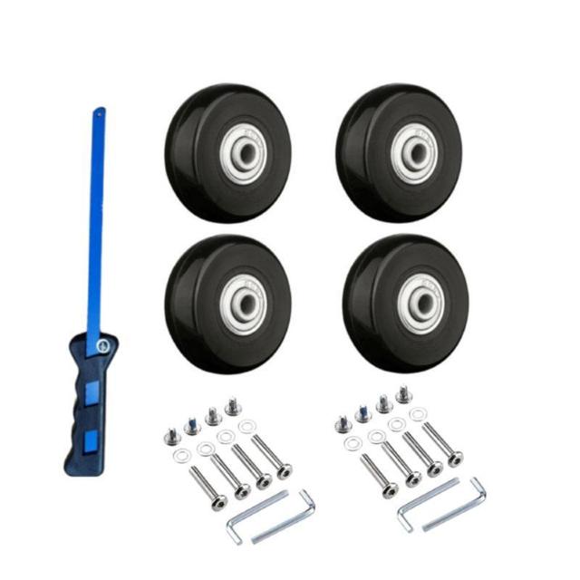 キャスター 交換キット タイヤ 4個セット スーツケース 修理 交換 ノコギリ付き 台車 キャリー 部品 車輪 ホイール 直径 < レジャー/スポーツ  キャスター 交換キット タイヤ 4個セット スーツケース 修理 交換 ノコギリ付き 台車 キャリー 部品 車輪 ホイール 直径 < レジャー/スポーツの