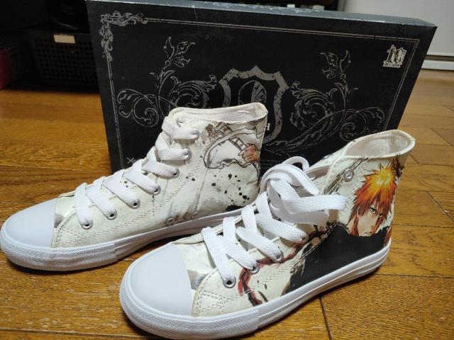 BLEACH ブリーチ ハイカットスニーカー 靴 シューズ アニメ 一護 Sサイズ < 男性ファッション  BLEACH ブリーチ ハイカットスニーカー 靴 シューズ アニメ 一護 Sサイズ  < 男性ファッションの