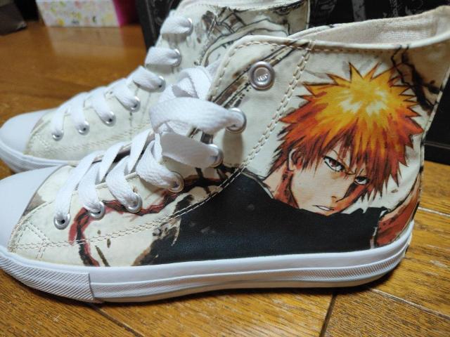 BLEACH ブリーチ ハイカットスニーカー 靴 シューズ アニメ 一護 Sサイズ < 男性ファッション  BLEACH ブリーチ ハイカットスニーカー 靴 シューズ アニメ 一護 Sサイズ < 男性ファッションの