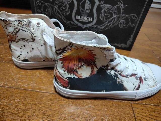 BLEACH ブリーチ ハイカットスニーカー 靴 シューズ アニメ 一護 Sサイズ < 男性ファッション  BLEACH ブリーチ ハイカットスニーカー 靴 シューズ アニメ 一護 Sサイズ < 男性ファッションの