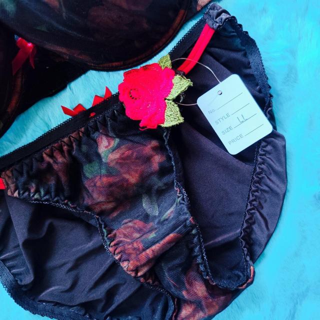 エロcute。。F80×LLオーガンジーレース×フラワー柄。。ブラジャー&ショーツセット。。グラマー大きいサイズローズ薔薇 < 女性ファッション  エロcute。。F80×LLオーガンジーレース×フラワー柄。。ブラジャー&ショーツセット。。グラマー大きいサイズローズ薔薇 < 女性ファッションの