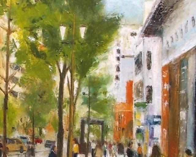 (^^♪油彩画 金山ヒロシ【― 難波あたり】『F10号』新額付き ★爽やかな初夏の並木筋 < ホビー (^^♪油彩画 金山ヒロシ【― 難波あたり】『F10号』新額付き ★爽やかな初夏の並木筋 < ホビーの