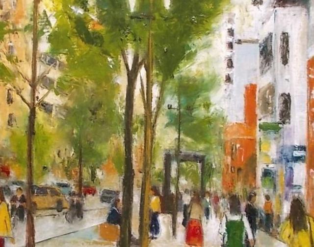 (^^♪油彩画 金山ヒロシ【― 難波あたり】『F10号』新額付き ★爽やかな初夏の並木筋 < ホビー (^^♪油彩画 金山ヒロシ【― 難波あたり】『F10号』新額付き ★爽やかな初夏の並木筋 < ホビーの