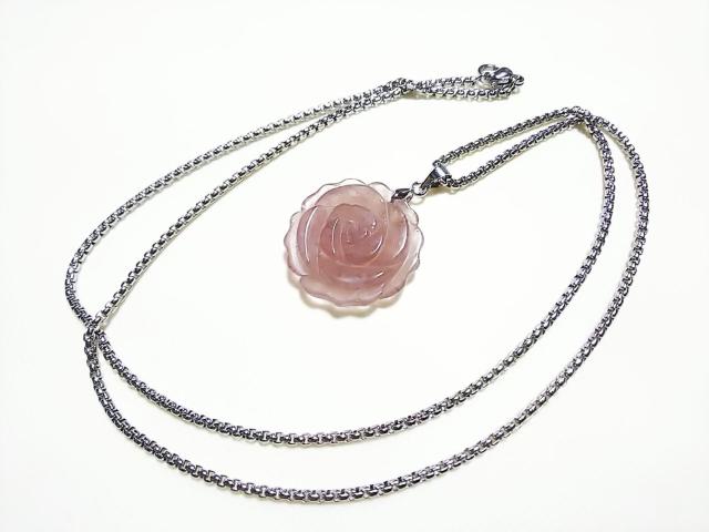 天然石★ピンクエピドート 薔薇彫り ペンダント < 女性アクセサリー/時計 天然石★ピンクエピドート 薔薇彫り ペンダント < 女性アクセサリー/時計の
