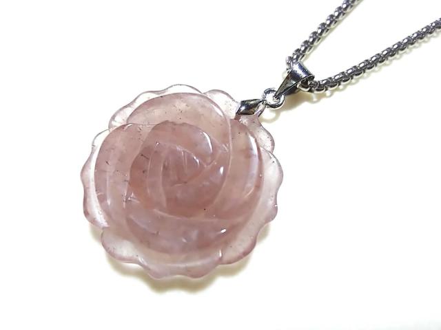 天然石★ピンクエピドート 薔薇彫り ペンダント < 女性アクセサリー/時計 天然石★ピンクエピドート 薔薇彫り ペンダント < 女性アクセサリー/時計の