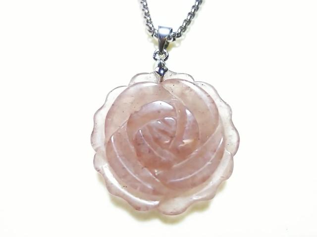 天然石★ピンクエピドート 薔薇彫り ペンダント < 女性アクセサリー/時計 天然石★ピンクエピドート 薔薇彫り ペンダント < 女性アクセサリー/時計の