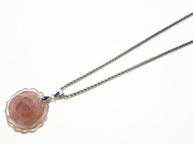 天然石★ピンクエピドート 薔薇彫り ペンダント < 女性アクセサリー/時計 天然石★ピンクエピドート 薔薇彫り ペンダント < 女性アクセサリー/時計の