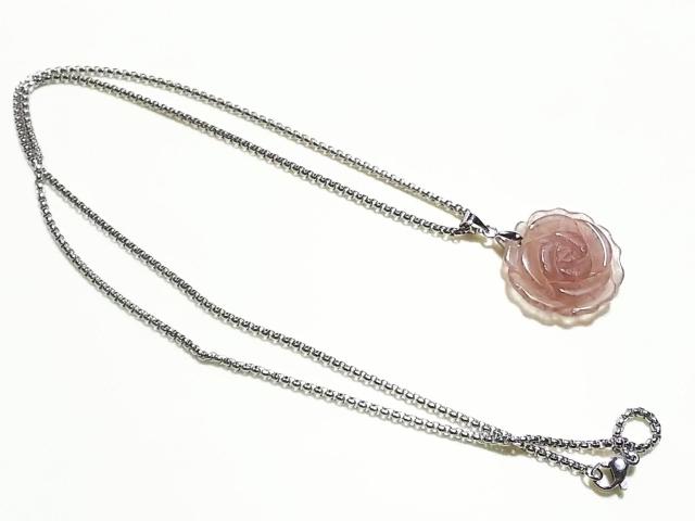 天然石★ピンクエピドート 薔薇彫り ペンダント < 女性アクセサリー/時計 天然石★ピンクエピドート 薔薇彫り ペンダント < 女性アクセサリー/時計の
