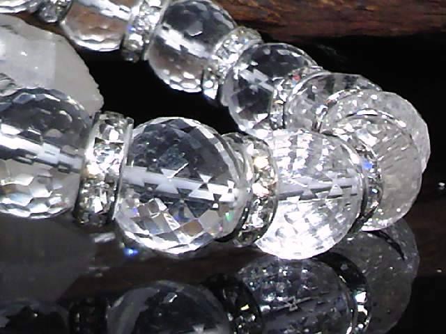 128面カット水晶12ミリ銀ロンデル数珠 < 男性アクセサリー/時計 128面カット水晶12ミリ銀ロンデル数珠 < 男性アクセサリー/時計の