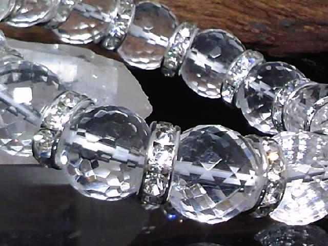 128面カット水晶12ミリ銀ロンデル数珠 < 男性アクセサリー/時計 128面カット水晶12ミリ銀ロンデル数珠 < 男性アクセサリー/時計の