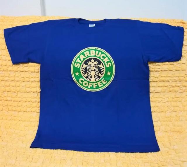 スターバックス★おもしろTシャツ★青★ブルー★XXL★ < 男性ファッション  スターバックス★おもしろTシャツ★青★ブルー★XXL★  < 男性ファッションの