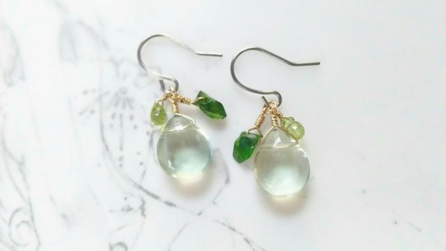 14kgf*グリーンフローライトのショートピアス* 21017 < 女性アクセサリー/時計 14kgf*グリーンフローライトのショートピアス* 21017 < 女性アクセサリー/時計の