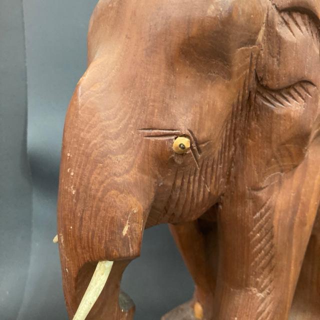 木彫り 象 タイ製 タイ土産 インテリア アジアン雑貨 置物 < ホビー  木彫り 象 タイ製 タイ土産 インテリア アジアン雑貨 置物 < ホビーの