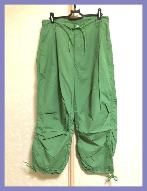 ☆BROKEN BASE☆超美品♪イージーワイドナイロンパラシュートパンツGN M☆ < 男性ファッション ☆BROKEN BASE☆超美品♪イージーワイドナイロンパラシュートパンツGN M☆ < 男性ファッションの