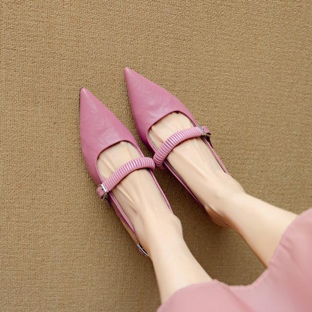 ポインテッドトゥラムレザーバックストラップサンダル全3色 < 女性ファッション  ポインテッドトゥラムレザーバックストラップサンダル全3色 < 女性ファッションの