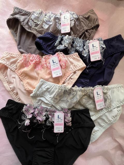 Lサイズ!5枚セット!光沢感あるサラッと素材!刺繍が、綺麗な!高貴品格!色とりどり!エレガント!ショーツ!No.2 < 女性ファッション Lサイズ!5枚セット!光沢感あるサラッと素材!刺繍が、綺麗な!高貴品格!色とりどり!エレガント!ショーツ!No.2 < 女性ファッションの