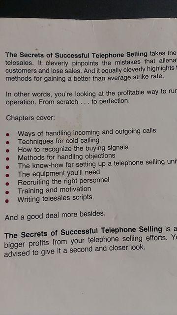 �������݁�The Secrets of Successful Telephone Selling �� �{/�G���� 