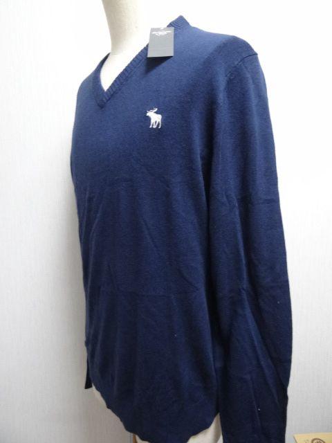 1803 アバクロ アイコンVネックセーター NAVY サイズL < ブランド  1803 アバクロ アイコンVネックセーター NAVY サイズL < ブランドの