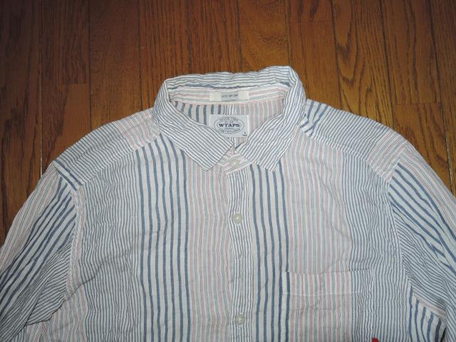 WTAPS ダブルタップス 薄手 マルチ ストライプシャツ M 長袖 < ブランド WTAPS ダブルタップス 薄手 マルチ ストライプシャツ M 長袖 < ブランドの