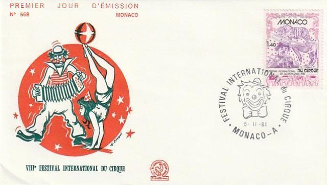 モナコ サーカス初日カバー 1981.11.5発行 【f29】 < ホビー モナコ サーカス初日カバー 1981.11.5発行 【f29】 < ホビーの