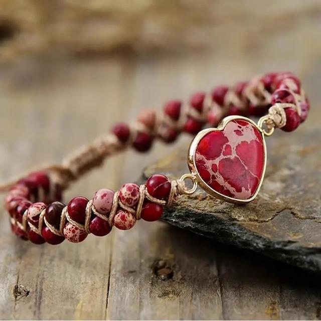 お試し価格990円★ボホシック調 調節可能 ハートチャクラブレスレット カラフル天然石 ヨガ 瞑想 レディース 色とりどり < 女性アクセサリー/時計  お試し価格990円★ボホシック調 調節可能 ハートチャクラブレスレット カラフル天然石 ヨガ 瞑想 レディース 色とりどり < 女性アクセサリー/時計の