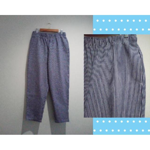 新品◆ブルー ボーダー カジュアル ゆったり パンツ Mサイズ < 男性ファッション  新品◆ブルー ボーダー カジュアル ゆったり パンツ Mサイズ  < 男性ファッションの