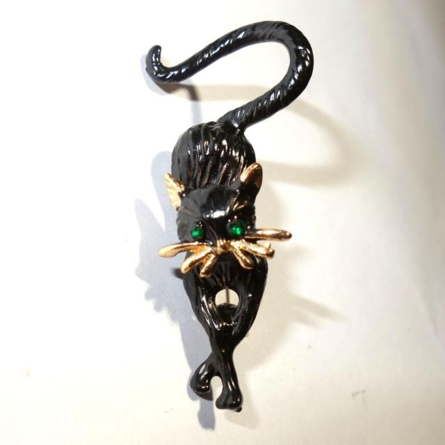 黒猫 クロネコ 猫 ネコ ねこ 伸び ラインストーン ブローチ ピンブローチ バッジ ピンバッジ コサージュ ラペルピン < 女性アクセサリー/時計  黒猫 クロネコ 猫 ネコ ねこ 伸び ラインストーン ブローチ ピンブローチ バッジ ピンバッジ コサージュ ラペルピン  < 女性アクセサリー/時計の