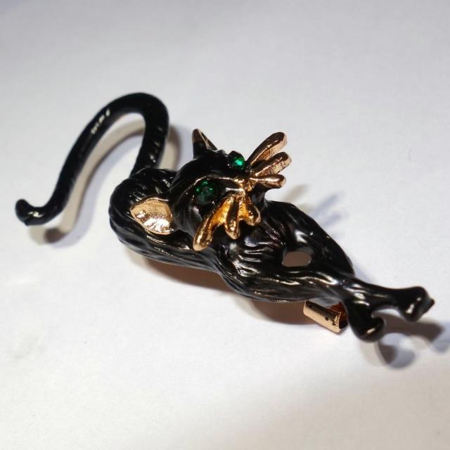 黒猫 クロネコ 猫 ネコ ねこ 伸び ラインストーン ブローチ ピンブローチ バッジ ピンバッジ コサージュ ラペルピン < 女性アクセサリー/時計  黒猫 クロネコ 猫 ネコ ねこ 伸び ラインストーン ブローチ ピンブローチ バッジ ピンバッジ コサージュ ラペルピン < 女性アクセサリー/時計の