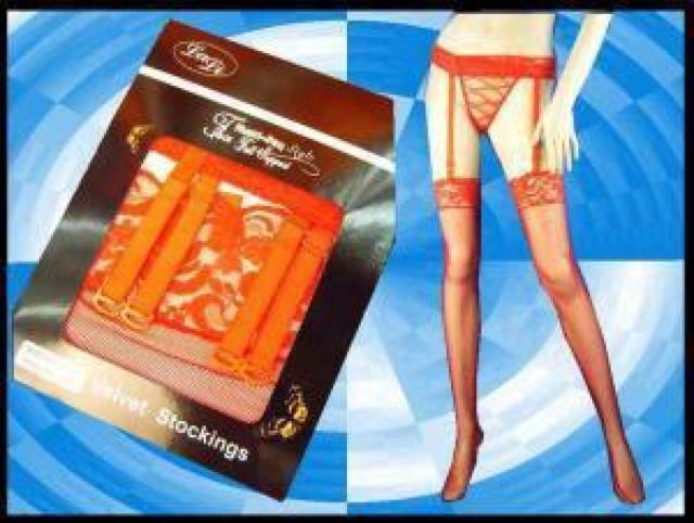 ガーターベルト付きストッキング 赤 < 女性ファッション  ガーターベルト付きストッキング 赤 < 女性ファッションの