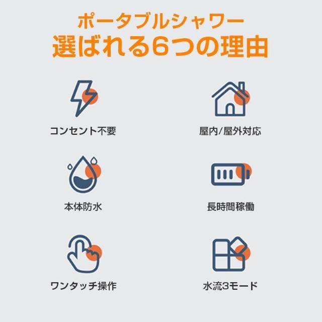 ポータブルシャワー コードレス 電動シャワー 簡易シャワー USB充電式 携帯 持ち運び 最大60分使用 水量切替 アウトドア 海 < インテリア/ライフ  ポータブルシャワー コードレス 電動シャワー 簡易シャワー USB充電式 携帯 持ち運び 最大60分使用 水量切替 アウトドア 海 < インテリア/ライフの