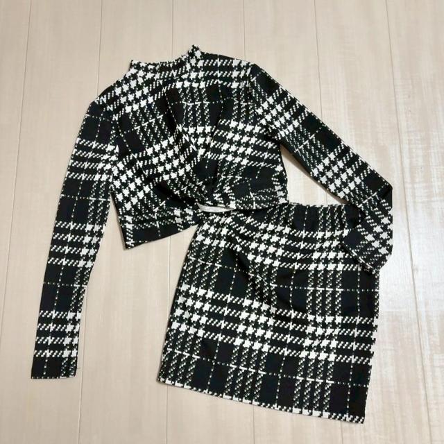 ◆SHEIN/シーイン◆千鳥柄セットアップ★11-12Y*1回着用のみ♪ < 女性ファッション  ◆SHEIN/シーイン◆千鳥柄セットアップ★11-12Y*1回着用のみ♪  < 女性ファッションの