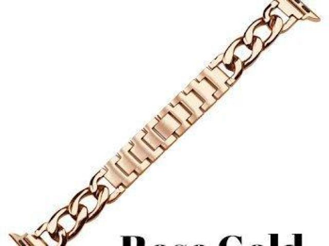 Apple Watch アップル ウォッチ チェーン ブレスレット バンド 42/44/45mm ローズゴールド < 女性アクセサリー/時計 Apple Watch アップル ウォッチ チェーン ブレスレット バンド 42/44/45mm ローズゴールド < 女性アクセサリー/時計の