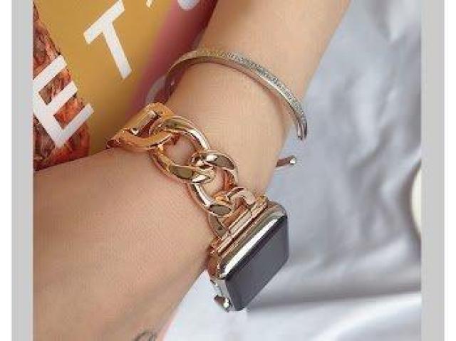 Apple Watch アップル ウォッチ チェーン ブレスレット バンド 42/44/45mm ローズゴールド < 女性アクセサリー/時計 Apple Watch アップル ウォッチ チェーン ブレスレット バンド 42/44/45mm ローズゴールド < 女性アクセサリー/時計の