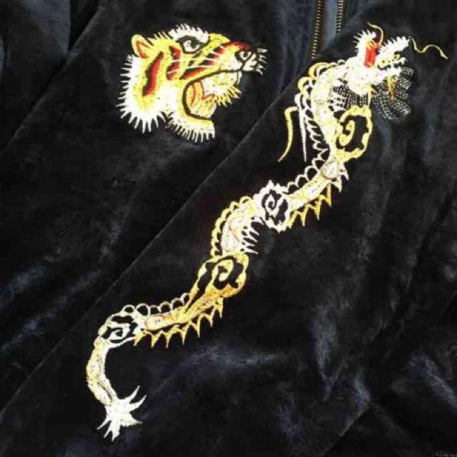 WEGO・トラ刺繍リバーシブルベロアスカジャン。ネイビー < ブランド WEGO・トラ刺繍リバーシブルベロアスカジャン。ネイビー < ブランドの