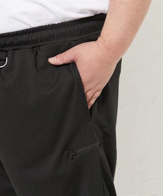 4Lサイズ!男の黒!高貴紳士的!スマホポケット付き!サルエル調ジャージハーフパンツ!新品タグ付き!大きいサイズ! < 男性ファッション  4Lサイズ!男の黒!高貴紳士的!スマホポケット付き!サルエル調ジャージハーフパンツ!新品タグ付き!大きいサイズ! < 男性ファッションの
