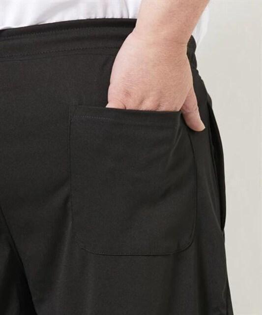 4Lサイズ!男の黒!高貴紳士的!スマホポケット付き!サルエル調ジャージハーフパンツ!新品タグ付き!大きいサイズ! < 男性ファッション  4Lサイズ!男の黒!高貴紳士的!スマホポケット付き!サルエル調ジャージハーフパンツ!新品タグ付き!大きいサイズ! < 男性ファッションの