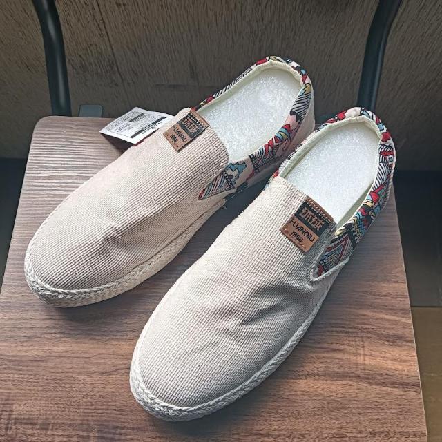 新品 27cm 27.5cm メンズ スリッポン ベージュ シューズ 男女兼用 < 男性ファッション  新品 27cm 27.5cm メンズ スリッポン ベージュ シューズ 男女兼用  < 男性ファッションの