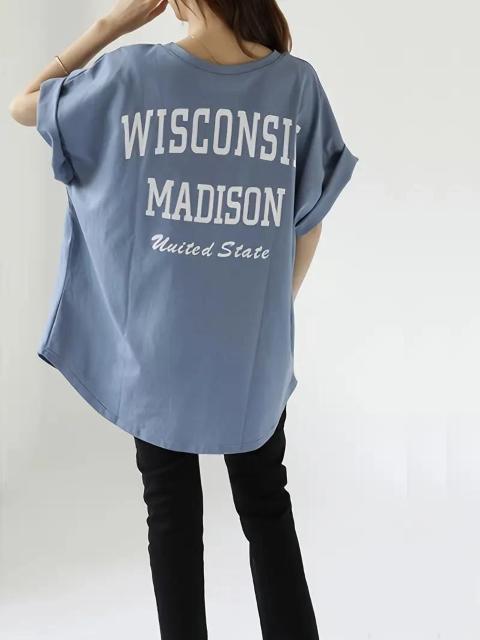 爆ヤス価格790円★Tシャツ 半袖 ゆったり 夏 カットソー ロンT トップス 体型カバー 日本サイズF ピーコックブルー < 女性ファッション 爆ヤス価格790円★Tシャツ 半袖 ゆったり 夏 カットソー ロンT トップス 体型カバー 日本サイズF ピーコックブルー < 女性ファッションの