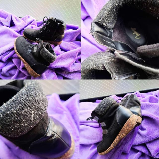 ☆melange/メランジュ☆裏起毛付きスウェードスニーカーブーツ靴底コルク調ショートブーツ黒L☆ぬくぬく丸っこい可愛いフォルム♪ < 女性ファッション ☆melange/メランジュ☆裏起毛付きスウェードスニーカーブーツ靴底コルク調ショートブーツ黒L☆ぬくぬく丸っこい可愛いフォルム♪ < 女性ファッションの