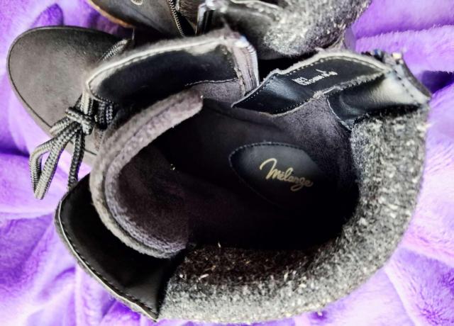 ☆melange/メランジュ☆裏起毛付きスウェードスニーカーブーツ靴底コルク調ショートブーツ黒L☆ぬくぬく丸っこい可愛いフォルム♪ < 女性ファッション ☆melange/メランジュ☆裏起毛付きスウェードスニーカーブーツ靴底コルク調ショートブーツ黒L☆ぬくぬく丸っこい可愛いフォルム♪ < 女性ファッションの