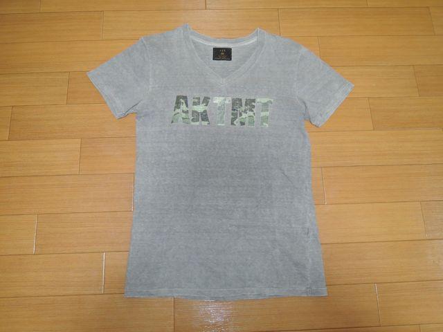 TMT×AKMカットソーM灰カモフラロゴV字Tシャツ迷彩AKTMT < ブランド TMT×AKMカットソーM灰カモフラロゴV字Tシャツ迷彩AKTMT < ブランドの