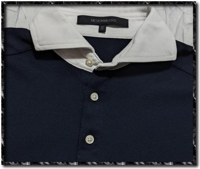 デザインワークス 半袖ポロシャツ 濃紺 < 男性ファッション  デザインワークス 半袖ポロシャツ 濃紺 < 男性ファッションの