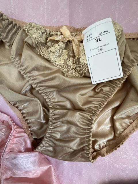 3Lサイズ!3枚セット!光沢ツルツル素材!シフォン使いあり!色とりどりエレガント!ショーツ!No.光 < 女性ファッション  3Lサイズ!3枚セット!光沢ツルツル素材!シフォン使いあり!色とりどりエレガント!ショーツ!No.光 < 女性ファッションの