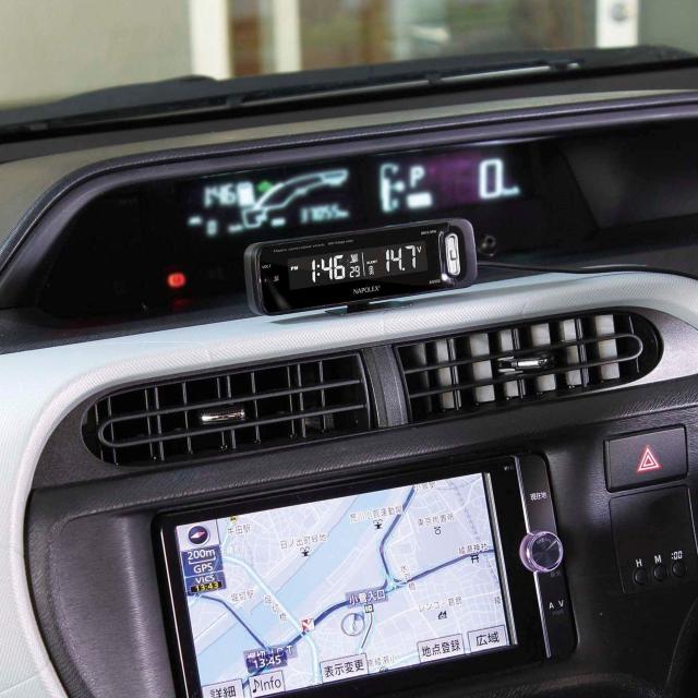 ナポレックス 車用 電波時計/電圧計 カープラグ給電 < 自動車/バイク ナポレックス 車用 電波時計/電圧計 カープラグ給電 < 自動車/バイク