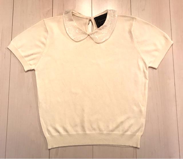 ●Laguna Moon●レース襟 半袖 ニット/FREESIZE < ブランド ●Laguna Moon●レース襟 半袖 ニット/FREESIZE < ブランドの