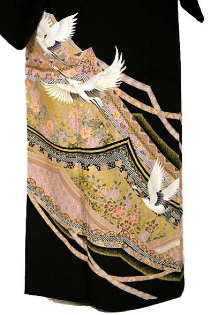 黒留袖 袋帯5点セット 最高級 新品同様 金駒刺繍 鶴 比翼付 身丈158.5cm 裄丈63cm 長さ422cmT3000 < 女性ファッション  黒留袖 袋帯5点セット 最高級 新品同様 金駒刺繍 鶴 比翼付 身丈158.5cm 裄丈63cm 長さ422cmT3000 < 女性ファッションの