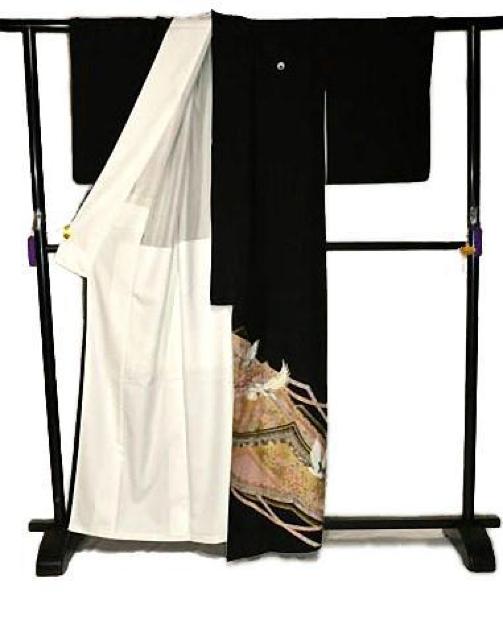 黒留袖 袋帯5点セット 最高級 新品同様 金駒刺繍 鶴 比翼付 身丈158.5cm 裄丈63cm 長さ422cmT3000 < 女性ファッション  黒留袖 袋帯5点セット 最高級 新品同様 金駒刺繍 鶴 比翼付 身丈158.5cm 裄丈63cm 長さ422cmT3000 < 女性ファッションの