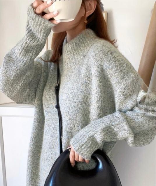 ミックス糸でふんわりキュート。ミドル丈ニットワンピース < 女性ファッション  ミックス糸でふんわりキュート。ミドル丈ニットワンピース < 女性ファッションの