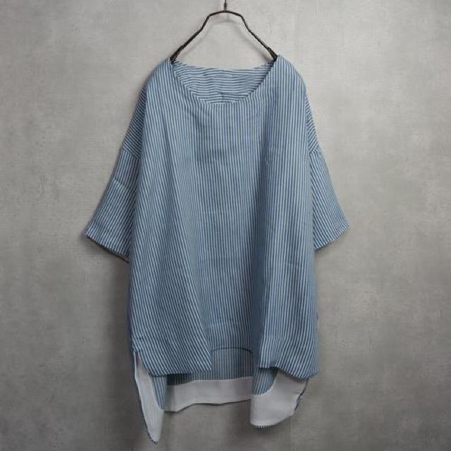 新品 コットンプルオーバー ストライプ 布帛 サックス < 女性ファッション 新品 コットンプルオーバー ストライプ 布帛 サックス < 女性ファッションの